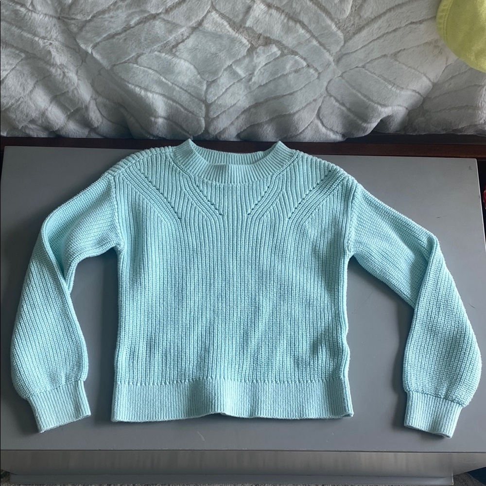 GAP Blue Ribbed Knit Sweater